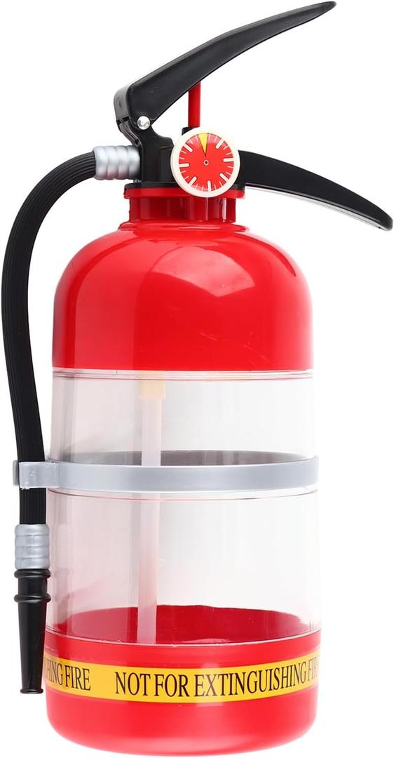 Liquor Dispenser, Drink Beverage Alcohol Wine Dispenser for Man Cave Decor, Pump Red Plastic Beer Whiskey Wine Pourer with 2L/70oz Fire Extinguisher Shape for Bar Home Party Use