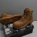 NORTIV 8 Men's Composite Toe Work Boots  8'' Lightweight ASTM F2412-24 & ASTM F2913-24 Safety Boots with Side Zipper for Construction & Warehouse, Metrostrike-Nano (Coyote)