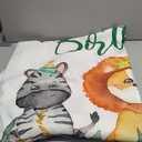 7x5ft Safari Jungle Animals Happy Birthday Backdrop Tropical Leaves Decor Banner Backdrop for Boy and Girl Birthday Baby Shower Decoration Photography Props