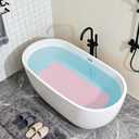 Anti-Slip Bathtub Shower mat, 39.315.7 inchApproximately 100  40cm Soft Oversized Machine Washable Non-Slip Bathtub mat with Drainage Holes, Bathroom Floor Suction Cup.1-Opaque Pink