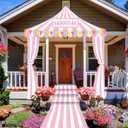 4 Pcs Carnival Circus Tent Decorations Halloween Carnival Entryway Door Party Decor Awning Hanging Banner Aisle Runners Supply for Circus Theme Birthday Celebration(Exquisite)