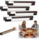 Tortoise Shell Mahjong Racks with Pushers, 17.5 Inch Extended Acrylic Majiang Tile Holder Set of 4, Non-Slip American Style Tabletop Accessories for Daily Tile Building