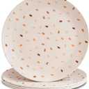 Nook Theory 4 Pack Reusable Bamboo Plates - Non-Toxic Toddler and Kids Plate, Dishwasher Safe, Not Microwavable Dinnerware (Confetti 8")