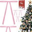 30Pcs Velvet Bows for Christmas Tree - Red Small Christmas Tree Bows, Vintage Ribbon Bows for Garland, Wreath, Fireplace, Door, Gift Wrapping, Holiday Bows Ornaments for Xmas (Pink)