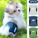 Paw Legend Washable Dog Belly Band Wrap Diapers for Male Dog | High Absorbing Puppy & Doggy Diapers Male (3 Pack,Army,Grey,Navy,Small)