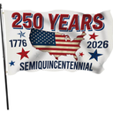 Patriotic 4th of July Decorations Outdoor - 250 Anniversary Usa Flag We The People Patriotic Stars and Stripes Banner Memorial Day White Vertical Single Sided Yard Outdoor Decor 3x5 Ft