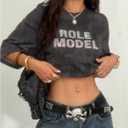 Women's Glitter Rhinestone Letter Crop Tops Short Sleeve Tie Dye Graphic Tees Retro Summer T Shirts (S)