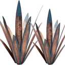 Jesokiibo 2pcs Tequila Rustic Sculpture DIY Metal Agave Plant Home Decor Rustic Hand Painted Metal Agave Garden Ornaments Outdoor Decor Figurines Home Yard Decorations Stakes Lawn Ornaments (Colourful)