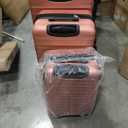 Amazon Basics 3-Piece Hardshell Suitcases Set (21", 26", 30"), Expandable For Up to 25% More Space, With Scratch-Resistant Finish, Four Multi-Directional Wheels, Rose Gold