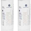 GE XWFE Refrigerator Water Filter, Genuine Replacement Filter, Certified to Reduce Lead, Microplastics, PFOA/PFOS, and 50+ Other Impurities, Compatible with GE Appliances Brands, Pack of 2