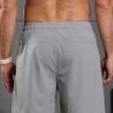 Men's Athletic Running Shorts Quick Dry 7" Lightweight Workout Shorts Training Sports Gym Hiking Basketball (Gray, L)