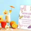 QOFO Decorative Signage Butterfly Baby Shower Sign- Wooden Game Sign with Stand, Multicolor, 8x11 inches, Modern, Party Favor