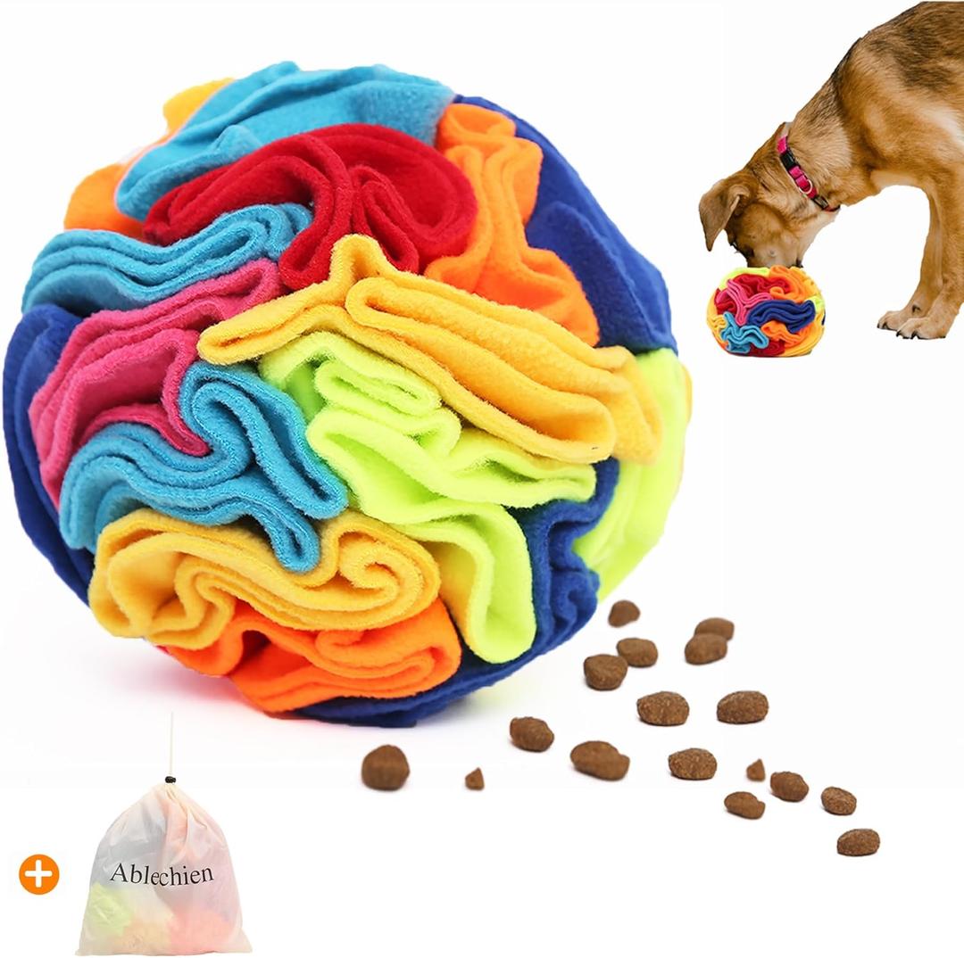 Snuffle Ball - Snuffle Ball for Dogs, Interactive Dog Toys to Keep Them Busy, Puppy Dog Puzzle Toy with Storage Bag Machine Washable (Medium)