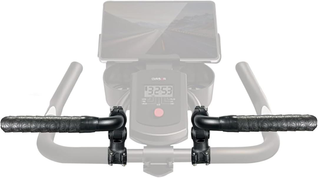 Handlebar Extenders for Peloton Bike, Universal Exercise Bike Handlebar Extension for Indoor Cycling, Treadmill, Wheelchair, Stroller - Relieve Back Pain (Bull-Horn (with Black Tapes))