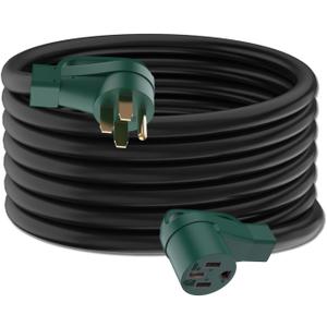 50 Amp RV/EV Extension Cord 10 Feet, UL Listed, NEMA 14-50P/R, Heavy Duty 6/3+8/1 Gauge STW Wire for Model 3/S/X/Y EV Charging and RV Trailer Campers