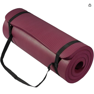 Yoga Mat 1-Inch Extra Thick High-Density Exercise Mat with Non-Slip Surface & Carry Strap for Men & Women Tear-Resistant Pilates Workout Mat for Home Gym, Floor Fitness (Deep Wine)