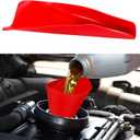 2 x Flexible Oil Funnel Reusable, Funnels for Automotive Use, Foldable Draining Tool Spill-Free, Car Accessories Multi-Purpose Rubber Oil Change Filter for Lawnmower, Truck, Motorcycle (Red)