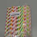 200Pcs Biodegradable Straws, 10 Colors Striped Paper Straws, Disposable Drinking Straws for Cocktail, Coffee, Lemonade