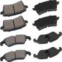 cciyu D1322 D1386 Front Rear Ceramic Brake Pads Kits 8pcs fit For Audi A4, A4 allroad, A4 Quattro, A5, A5 Quattro, allroad, Q5, S4, S5