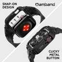 amBand Bands Compatible with Apple Watch 9/8/7/6/5/4 & SE 3/2/1 41mm/40mm Case Men, M1 Sport Series Rugged Case TPU Strap Military Protective Cover Bumper for iWatch 41/40 mm Men Black