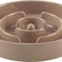 Ceramic 3.2 Cup Slow Feeder Dog Bowl for Large Dog, 9.5inch Puzzle Food Dish, Anti-Gulping, Stop Bloat, Preventing Choking (Single Bowl-Brown Coffee)
