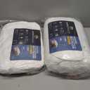 Serta Hotel Collection Pillows King Size Set of 2 White Goose Feather Down Fiber Gusseted 100% Cotton Pillow for Back, Stomach or Side Sleepers