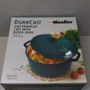 Mueller DuraCast 6 Quart Enameled Cast Iron Dutch Oven Pot with Lid, Heavy-Duty, Oven Safe up to 500 F & Across All Cooktops, Wedding Registry Ideas & Gifts, Emerald
