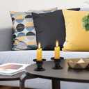 Homoyoyo Black Candle Holders for Pillar Candles: Pedestal Holders Iron Pillar Decorative Candlestick Stand for Weddings Party Halloween Christmas Home Decoration Taper, Table Mantle Firep