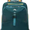 High Sierra Hi-Life 3-in-1 Convertible Wheeled Backpack - Features Removable Daypack, Stack-It Strap, Adjustable Handle, Fleeced Pocket For Scratch Protection, Dual Water Bottle Pockets - Green/Yellow