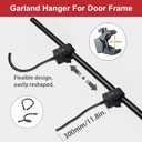 Garland Hanger for Front Door, Garland Holder for Door Frame Adjustable 32-39 inches, Load Capacity 20 lbs No Screws and Drilling for Halloween Christmas Decor