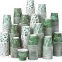 Ovveroche 600 Pack 2 oz Disposable Bathroom Cups Mini Mouthwash Cups Small Printed Paper Cup for Home Travel Picnic Party and Events