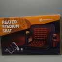 HOPERAN Heated Stadium Seats for Bleachers with Back Support and Wide Cushion, Extra Portable Bleacher Seat Foldable Stadium Chair, USB 3 Levels of Heat, 5 Pockets for Outdoor Camping Games Sports (21", 1pc Black)