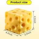 Big Cheese Squishy, 4.3" Jumbo Cheese Cube Block Squishy Toy, Giant Slow Rising Sensory Fidget Squeeze Toy, Large Stress Relief Toy for Adults,& Teens, Party Favor Birthday Gift