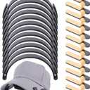 12 PCS Hat Brim Bender  Adjustable Baseball Cap Curving Band with Adhesive Pads  Durable ABS Plastic Hat Shaper for Perfect Brim Curve (Black)