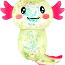 Sezua Squishy Fidget Stress Ball - Taba Squishies Squeeze Sensory Axolotl Toys, Axolotl Squishy Sugar Stress Ball Toys for Adults Kid, Glitter Salamander Gift for Party Birthday Christmas