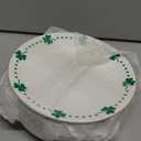 Hushee 6 Pcs St. Patrick's Day Ceramic Shamrock Plates 6 Inch Irish Dessert Platter Serving Plate Clover Leaf Salad Dishes Tableware for St. Patrick's Celebration, Dinner Party, Gift (green, white)