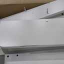 DUMOS Vanity Desk Makeup with Mirror LED Lights, White Table with Power Outlet 3 Drawer, 4 Storage Shelves & 2 Cabinets, 3 Lighting Modes & Adjustable Brightness, Dressing Tables for Bedroom