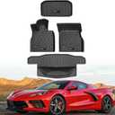 for 2020-2025 2026 Chevy Corvette C8 Accessories Floor Mats and Front Rear Cargo Mats Trunk Liner Full Set TPE All Weather Protection (Full Set)