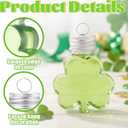 50 Pcs 50 ml Lucky Hanging Clover Bottles Mini Clover Shaped Beverage Bottles Paired with DIY Shamrocks Ornament for Party Favors, Drink Containers, Gift Supplies (Clear)