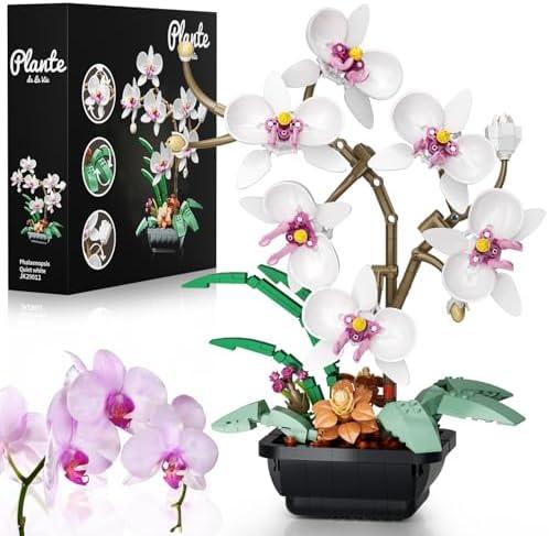 itshWOee Orchid Flowers Bouquet Building Set, Botanical Collection Artificial Plant for Home Décor, Ideal Gifts for Christmas, Mother's Day, Anniversary, Birthday