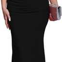 MOEENCN Women's Sexy Bodycon Midi Dress Birthday Outfits Sheer Mesh High Neck Ruched Date Night Club Party Dresses (Black, XL)