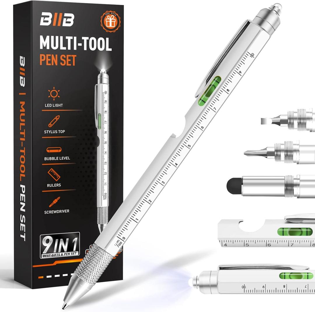 BIIB Fathers Day Gift from Daughter, 9 in 1 Multitool Pen Gifts for Men, Mens Gifts for Fathers Day, Personalized Fathers Day Gift Ideas, Anniversary Birthday Graduation Gifts for Men Him