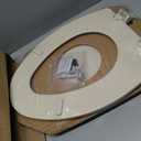Bemis 1500EC 146 Almond Elongated Molded Wood Toilet Seat with Easy-Clean & Change Hinge