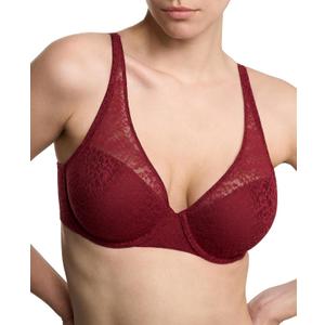 Natori Womens Pretty Smooth Full Figure Contour Underwire (34C, Dk Red)