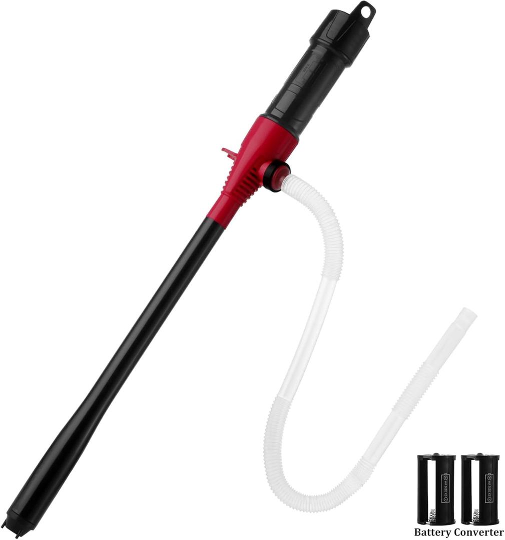BOYISEN Battery Operated Liquid Transfer Pump, Electric Fuel Transfer Pump for Gas Cans & Barrels, 2.2 GPM Fast Flow, Flexible Hose, for Gasoline Diesel Kerosene Oil & Water