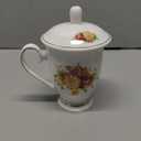 Ceramic Mug,Fine Bone China Tea Cup, Tea Mugs for Women, Tea Cup with Lid, Suitable for Making Tea, Cold Drinks, Hot Drinks, Coffee, Etc, 10 oz (Flower)