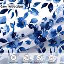 Identiy Valance Curtains for Windows,Watercolor Blue Flowers Semi Sheer Curtain Valance,Short Rod Pocket Window Treatment,Window Valance Curtains for Kitchen Living Room Bedroom Windows 54"x18"