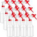 Eccliy 12 Pcs 16 Oz Plastic Spray Bottle, Adjustable Empty Reusable Sprayer for Cleaning, Planting, Water, Bathroom and Kitchen, BBQ, Commercial and Residential(Red,Original)