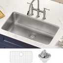 KRAUS Dex 33-inch Undermount 16 Gauge Stainless Steel Single Bowl Kitchen Sink, KA1US33B