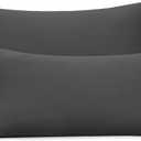 Stretch Toddler Pillowcases - Jersey Knit Travel Pillow Cases to Fit Pillows Sized 12x16, 13x18 or 14x20, Ultra Soft Envelope Closure Small Pillowcases Set of 2, Dark Gray